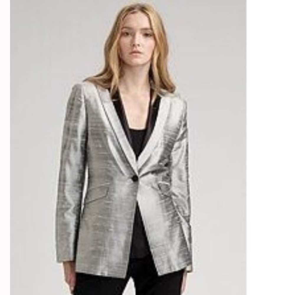 Rag & bone - Silk Silver Black Tuxedo suit Jacket blazer - size 2
